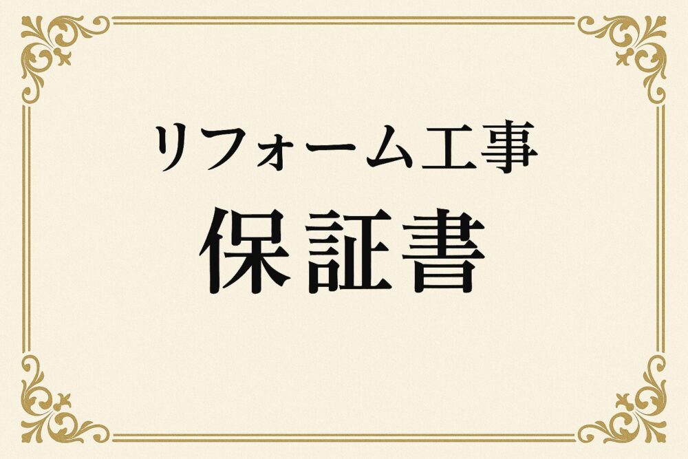 リフォーム工事の保証書サンプル