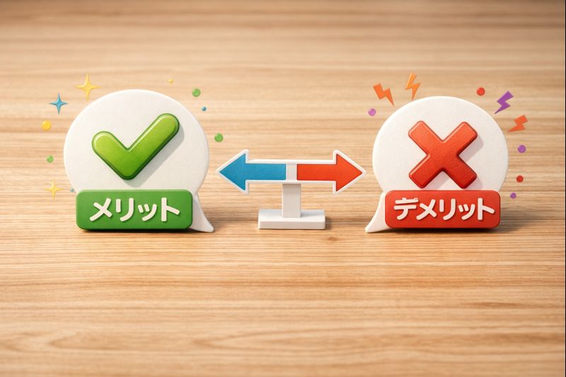 メリット・デメリットのイメージ画像