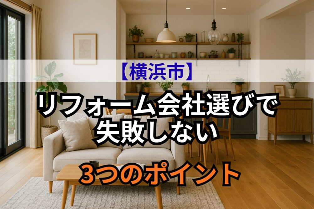 横浜リフォーム会社選びで失敗しない3つのポイント