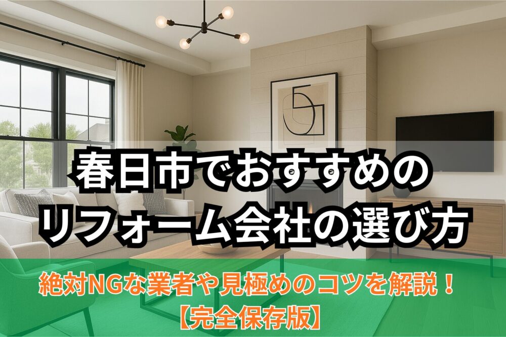 春日市でおすすめのリフォーム会社の選び方のサムネイル画像